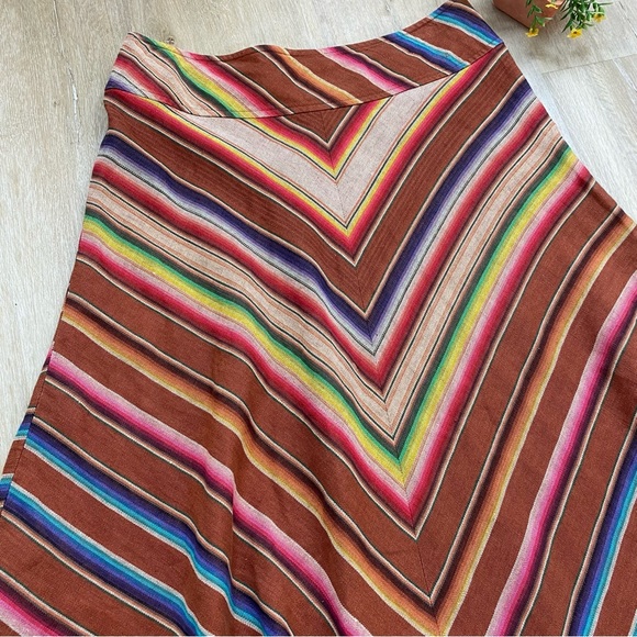 Lauren Ralph Lauren Rainbow Stripe Linen Midi Skirt - Picture 4 of 8